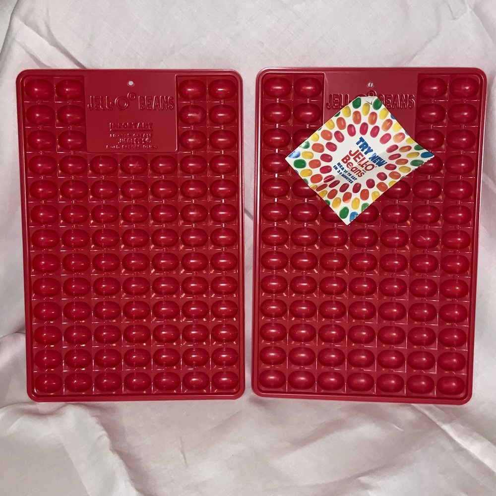 Jell-O Jigglers Jelly Bean Mold Set 2 Vintage Gelatin Trays Spring Easter NWT